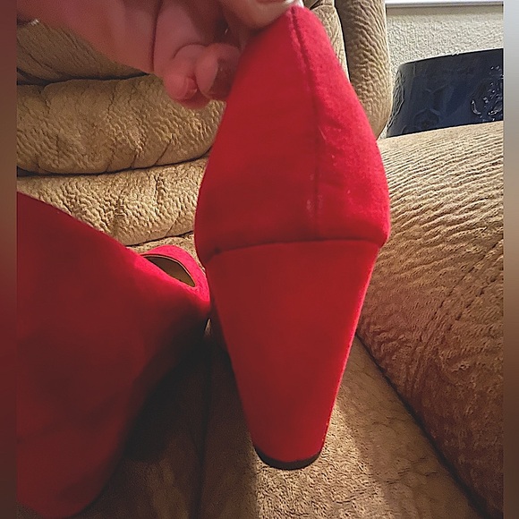 Red Suede Wedge Heels — American Rag - Picture 13 of 14